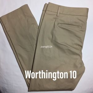 Worthington tan ankle pants 10